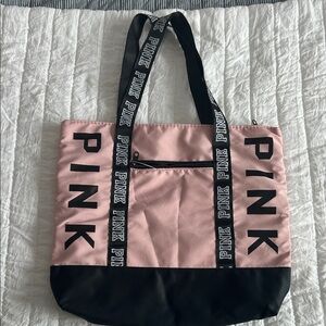 Pink Victoria’s Secret Pink and Black Tote Bag
